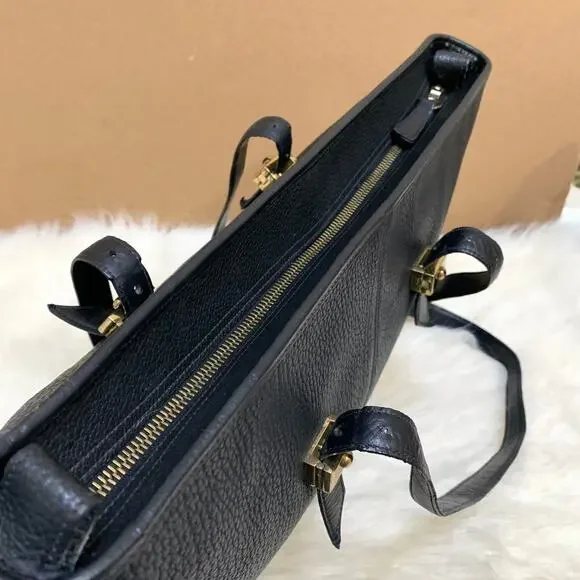 DOONEY & BOURKE Large Rare Vintage METRO Tote Black Pebbled All Weather Leather - Picture 14 of 16